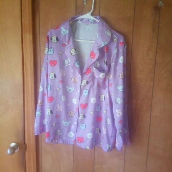 Japanese Pattern Women's Purple Ohs Pajamas Size M New - Picture 2 of 6
